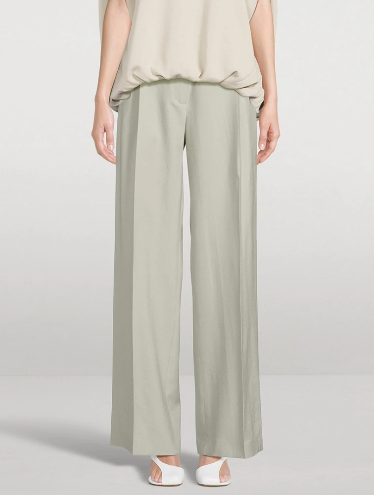Portia Wide-Leg Wool Tuxedo Trousers