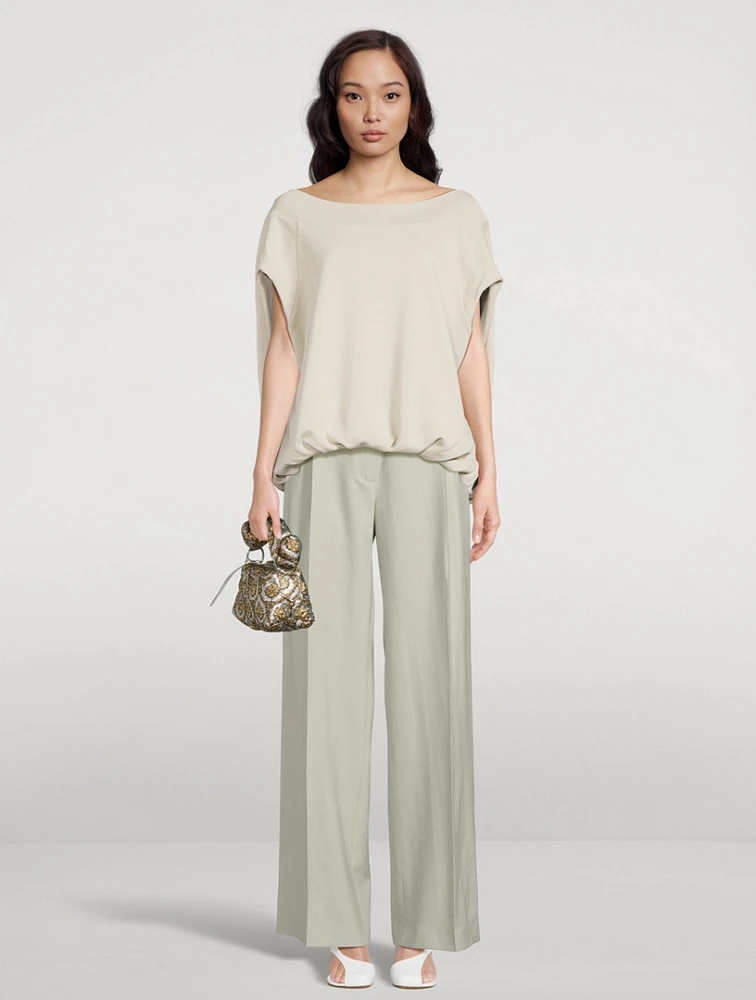 Portia Wide-Leg Wool Tuxedo Trousers