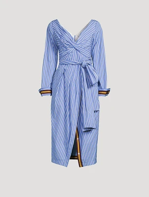 Dolada Off-The-Shoulder Dress Stripe Print