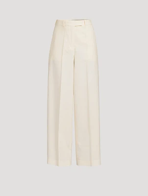Wide-Leg Wool Trousers