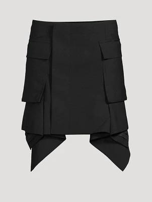 Wool-Blend Suiting Mini Skirt