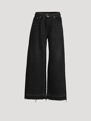 Belted Wide-Leg Jeans