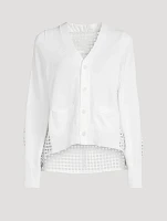 Perforated-Back Cardigan