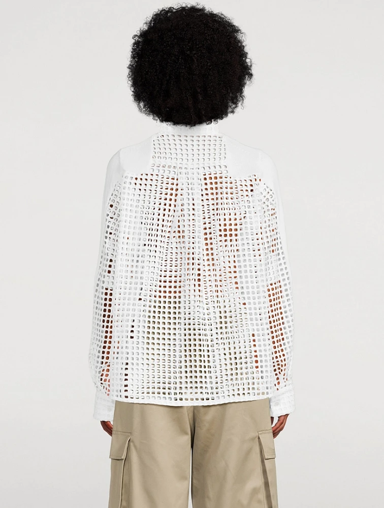 Perforated-Back Cardigan