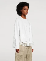 Perforated-Back Cardigan