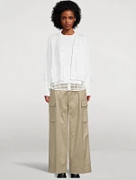 Perforated-Back Cardigan