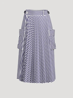 Sacai x Thomas Mason Cargo Skirt Stripe Print