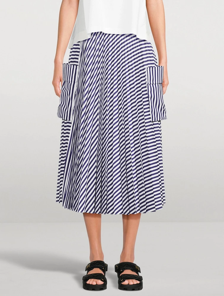 Sacai x Thomas Mason Cargo Skirt In Stripe Print