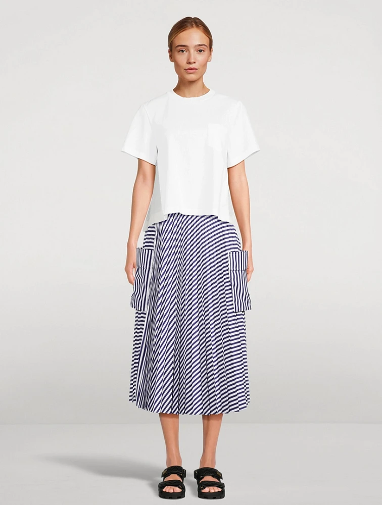 Sacai x Thomas Mason Cargo Skirt In Stripe Print