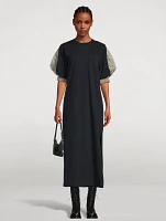 Nylon Twill Jersey Maxi Dress