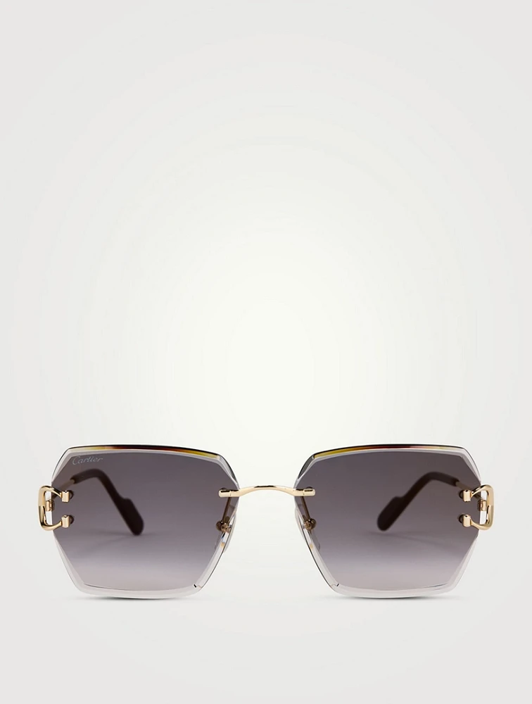 Signature C De Cartier Square Sunglasses