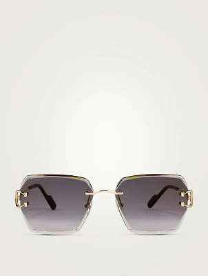 Signature C De Cartier Square Sunglasses
