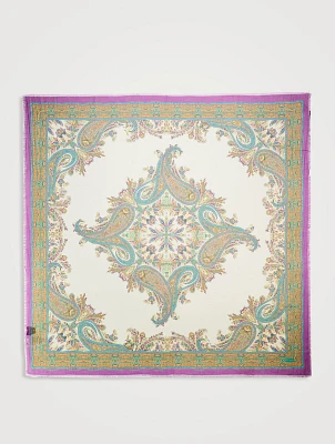 Silk Cotton Scarf In Paisley Print