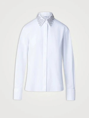 Cotton Poplin Shirt With Removable Collar