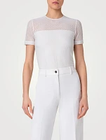 Pin Dot Mesh Fitted Shirt