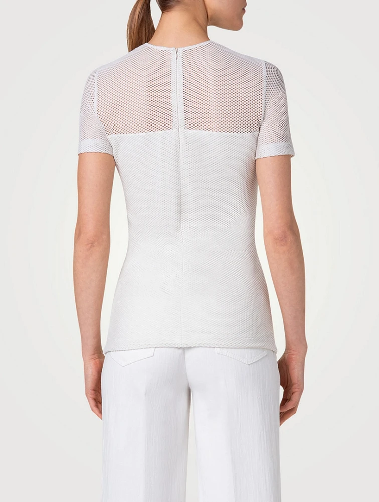 Pin Dot Mesh Fitted Shirt