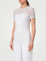 Pin Dot Mesh Fitted Shirt