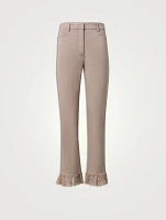 Marli Straight-Leg Ankle Pants With Fringe