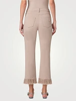 Marli Straight-Leg Ankle Pants With Fringe