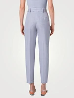 Fred Cotton Poplin Belted Pants Striped Print