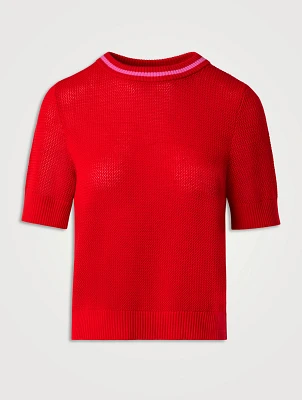 Short-Sleeve Wool Sweater