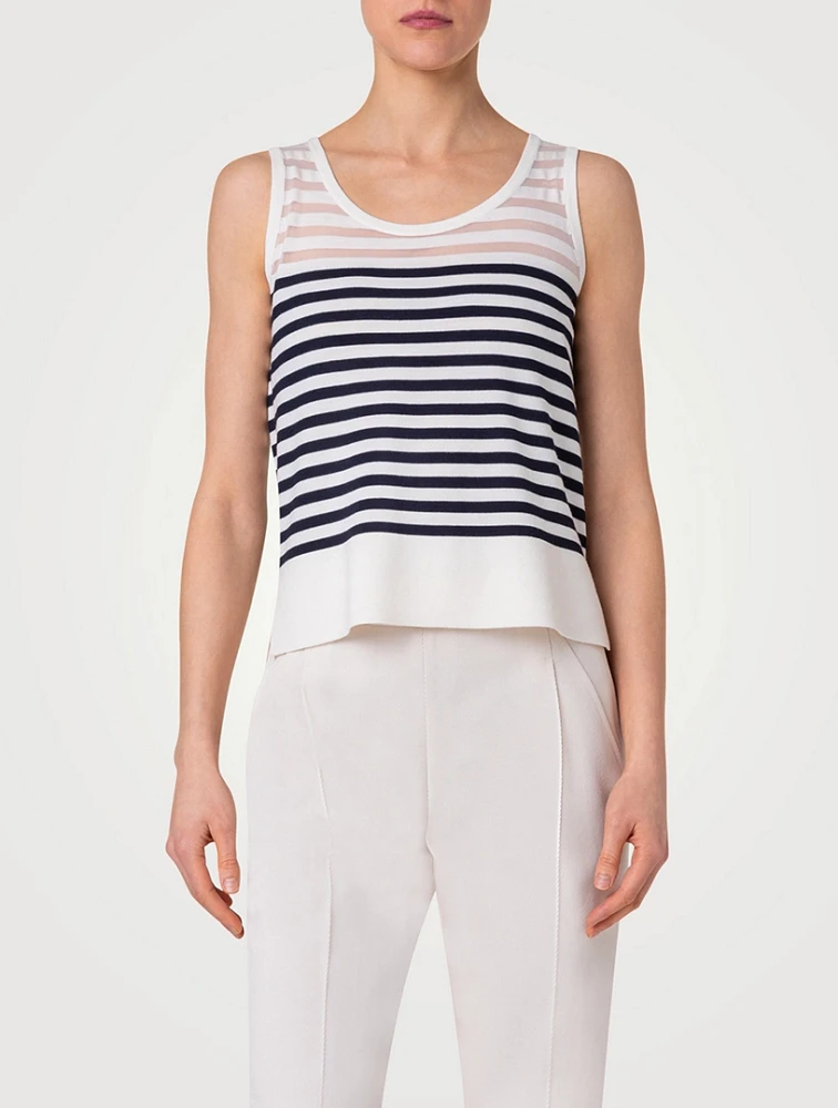 Stripe Jacquard Tank Top