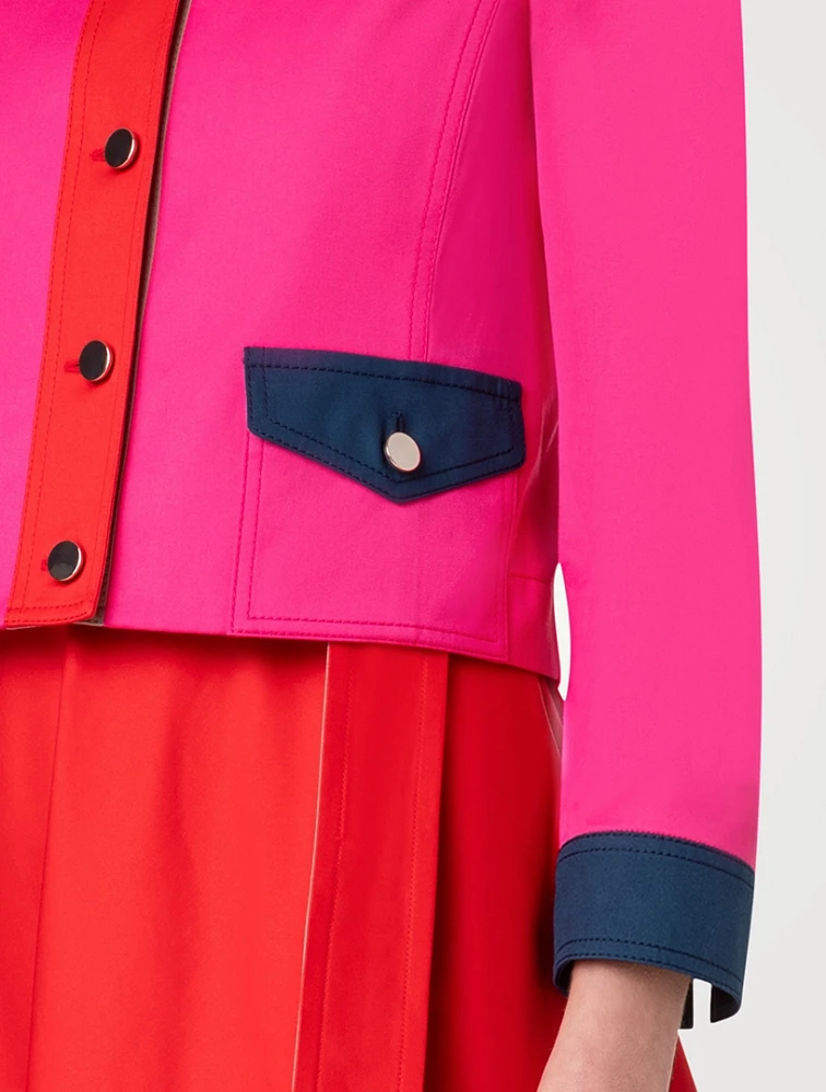 Colourblock Cotton Gabardine Jacket