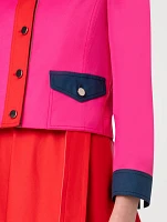 Colourblock Cotton Gabardine Jacket