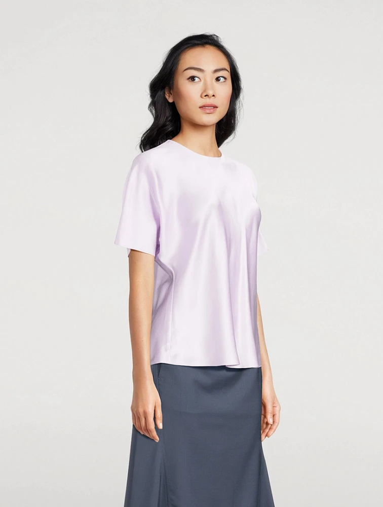 Bias Silk Satin T-Shirt