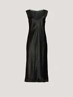 Chiffon-Layered Satin Slip Dress