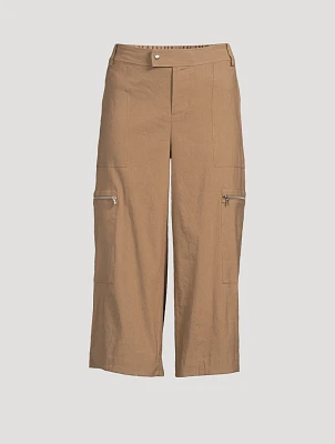 Cropped Parachute Trousers