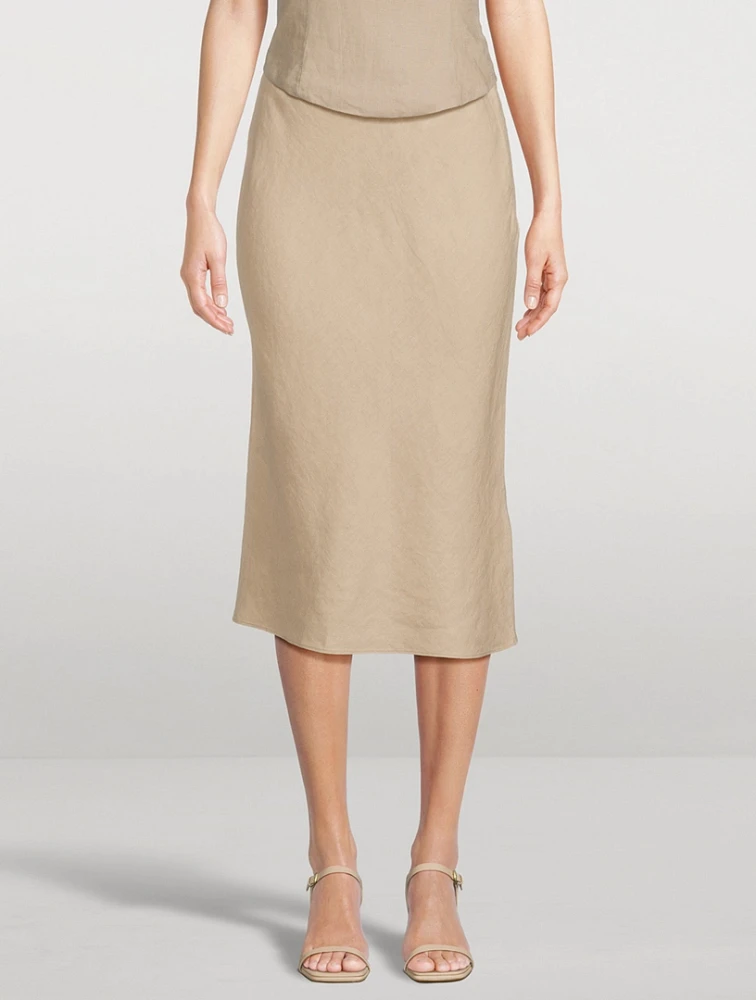 Saagneta Linen Midi Skirt