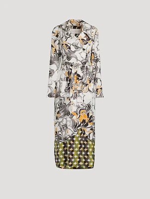 Rolana Belted Trench Coat Floral Print