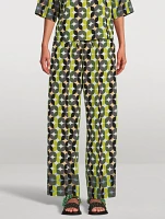 Puvis Wide-Leg Trousers Geometric Print