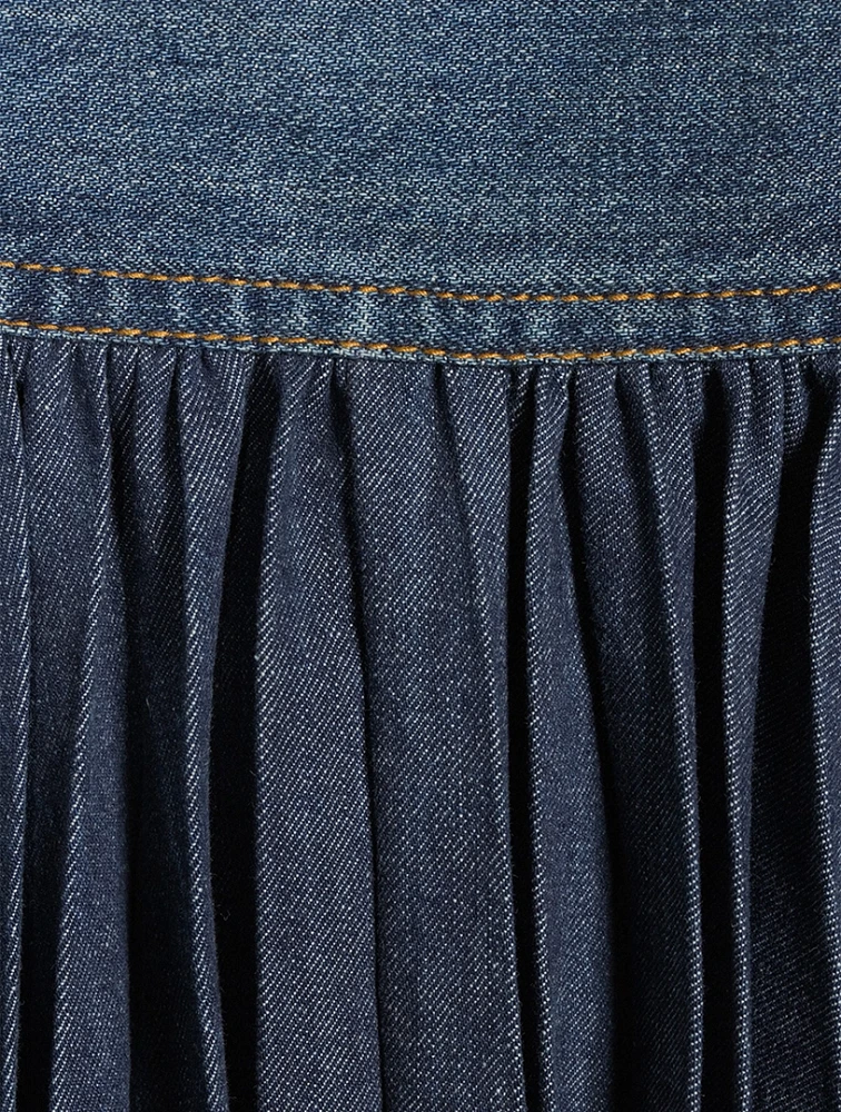 Denim Cami With Pleated Back
