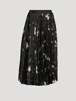 Pleated Midi Skirt In Floral Print