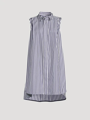 Sacai x Thomas Mason Shirt Dress In Stripe Print