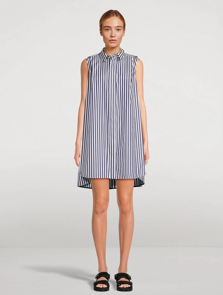 Sacai x Thomas Mason Shirt Dress In Stripe Print