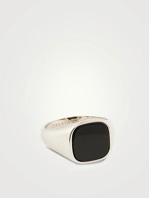 Sterling Silver Signet Ring With Black Onyx