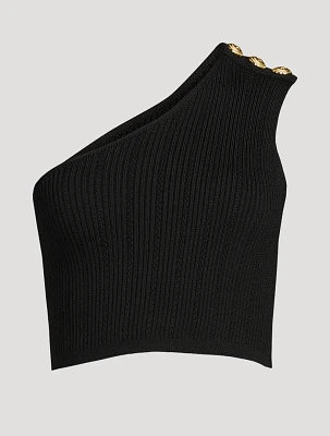 One-Shoulder Knit Crop Top