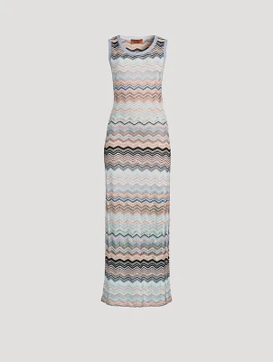 Sequin Zigzag Knit Maxi Dress