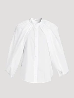 Cape-Sleeve Poplin Shirt