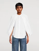 Cape-Sleeve Poplin Shirt
