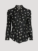 Silk Shirt Polka Dot Print