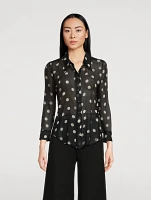 Silk Shirt Polka Dot Print