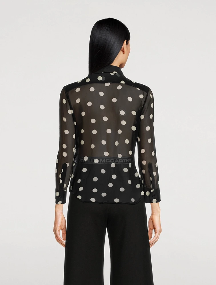 Silk Shirt Polka Dot Print