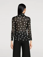 Silk Shirt Polka Dot Print