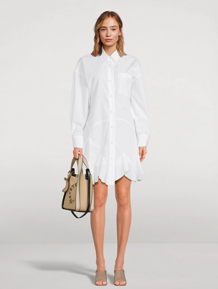 Ruffled Poplin Shirt Dress