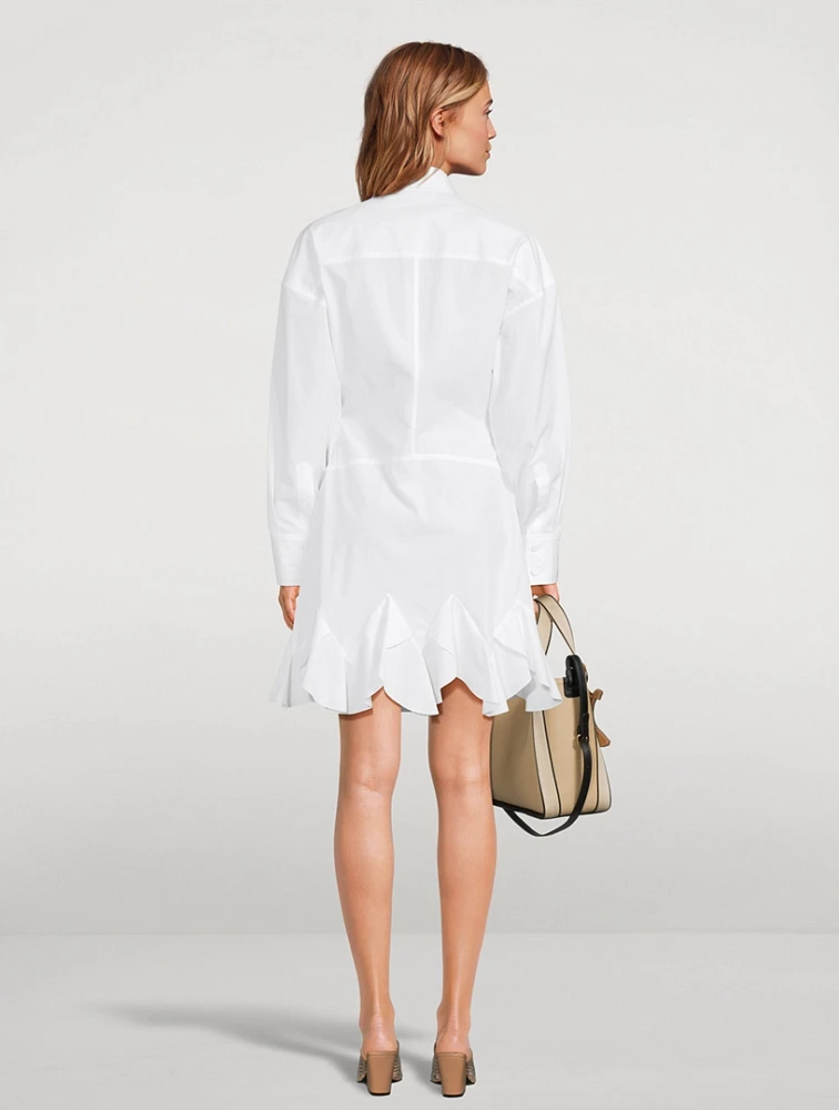 Ruffled Poplin Shirt Dress