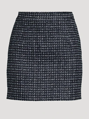 Sequin Check Tweed Mini Skirt